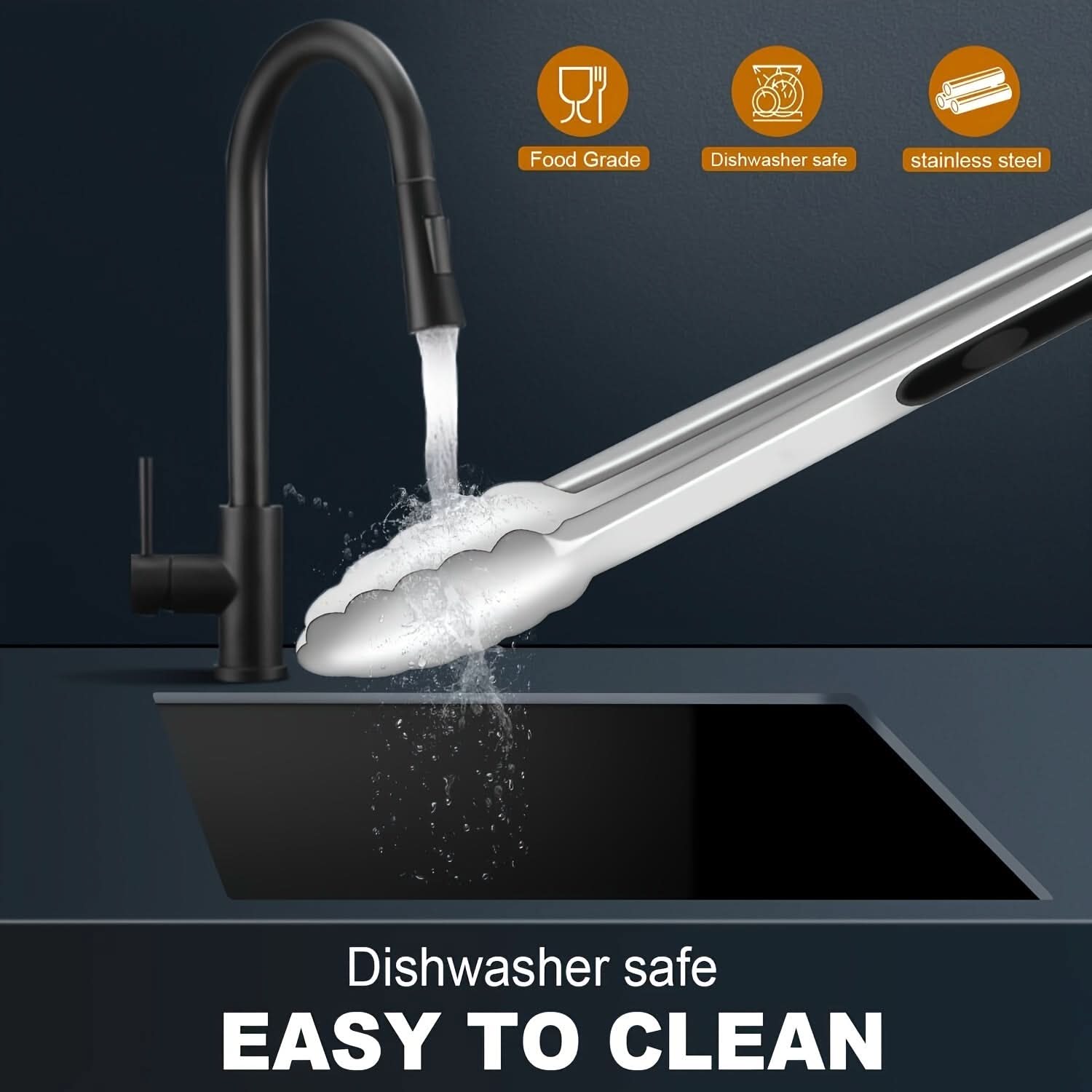 Stainless Steel Kitchen Tongs with Locking Mechanism