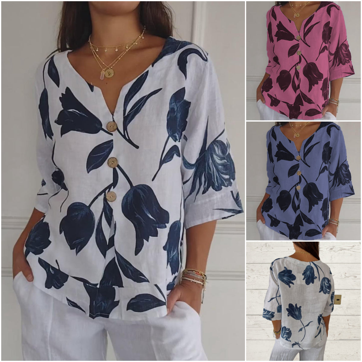 ZephyraLuxe™ Linen V-Neck Top — Remain Cool, Crisp, and Perfectly Poised All Day