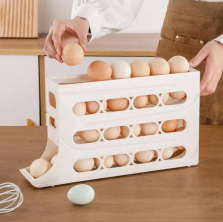 30-Egg Capacity Automatic Sliding Egg Holder with 4 Levels
