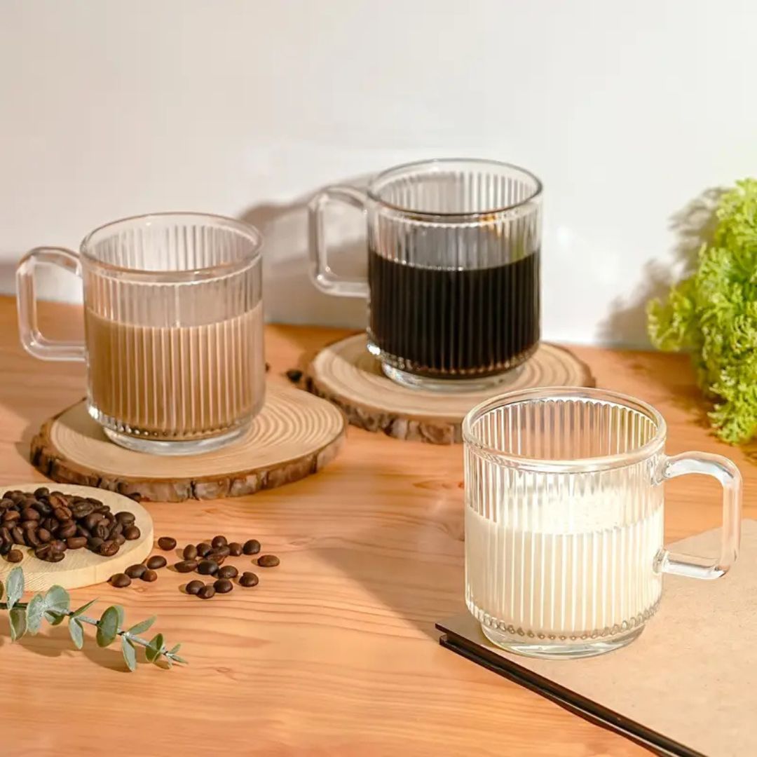 Premium Heat-Resistant Glass Coffee Mug with Clear Handle