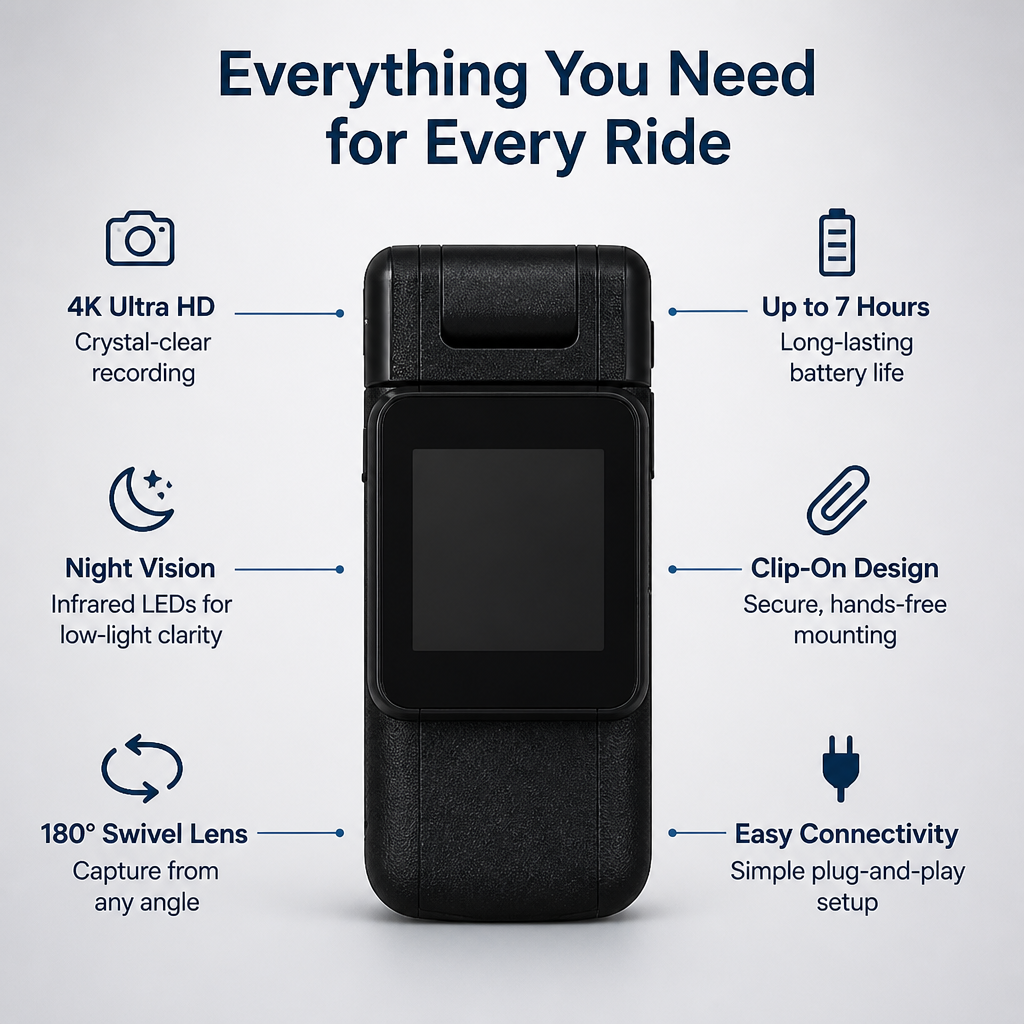 VeloVista™ — Relive Every Ride with Stunning, Night-Ready 4K Clarity