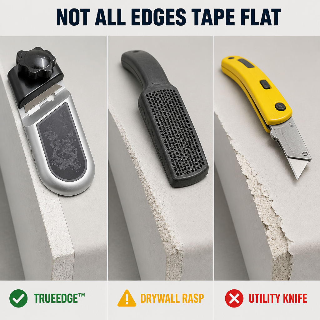 TrueEdge™ — Level Drywall Edges That Tape Flat with One Smooth Stroke