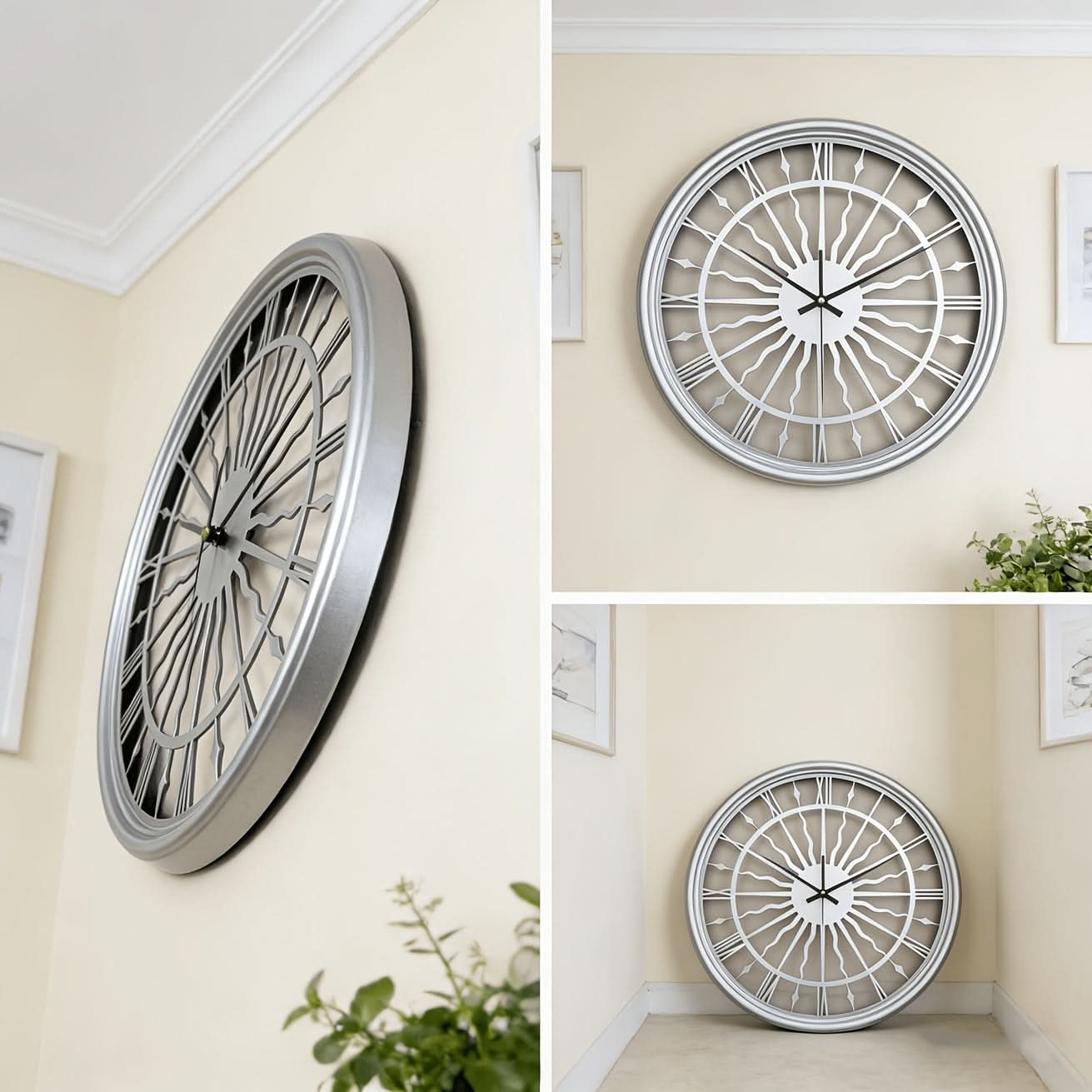 Silent Iron Art 3D Round Analog Wall Clock