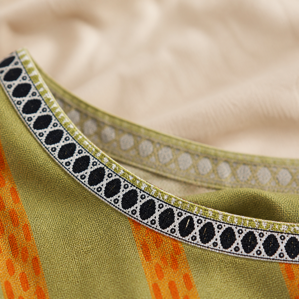 VivaLuxe™ – Boho-Inspired Mixed-Print Relaxed Fit Top with 3/4 Sleeves