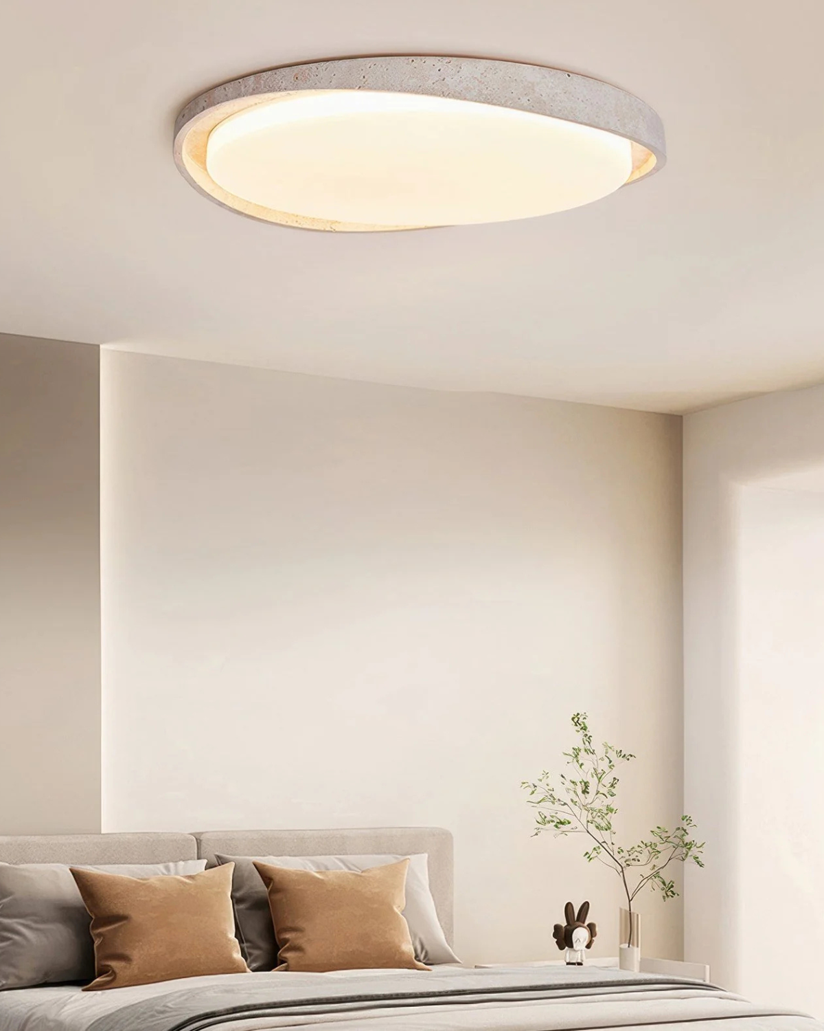 Ceiling Light in Stone Finish – Soft, Even Lighting