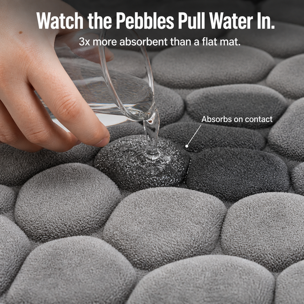 EverLux™ — Walk on Plush Cobblestones That Grip Tile and Dry Instantly