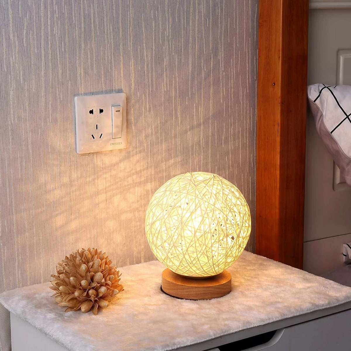 MoonLuxe | Artisan Dimmable Rattan Table Lamp