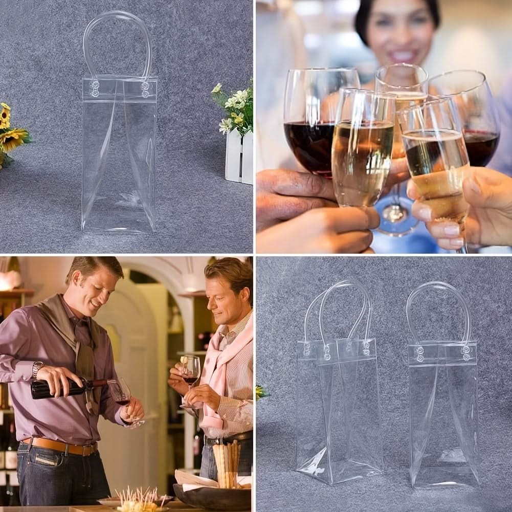 Portable PVC Wine Cooler Bag for Elegant Beverage Transport and Display
