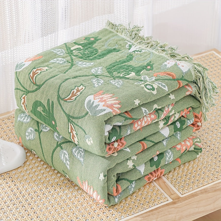 BreezyTwist – Dual-Sided Cotton Chiffon Bed Cover for Year-Round Relaxation