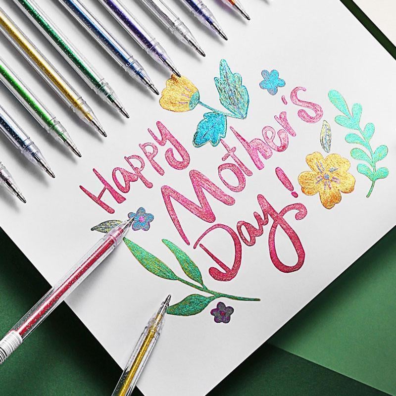Glitter Gel Pens | Metallic Ink Pens | Smudge-Proof Sparkle Look | SparkleInk