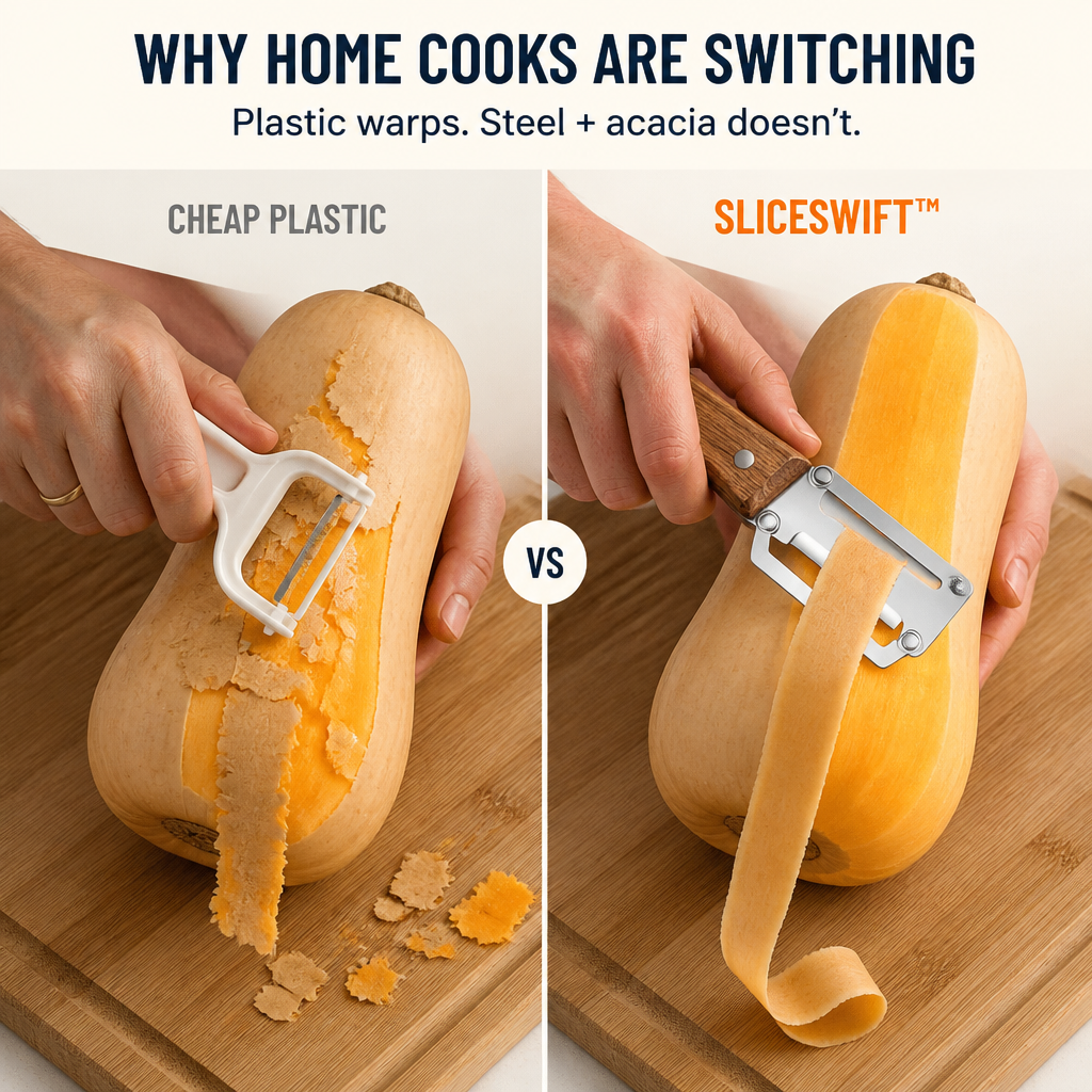 SliceSwift™ — Breeze Through Pumpkin, Potato & Apple Skins in Seconds