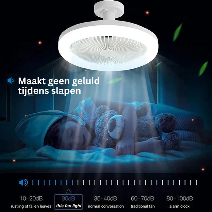 Ceiling Fan with LED Light – Compatible with Any Lamp Socket, Includes Remote Control