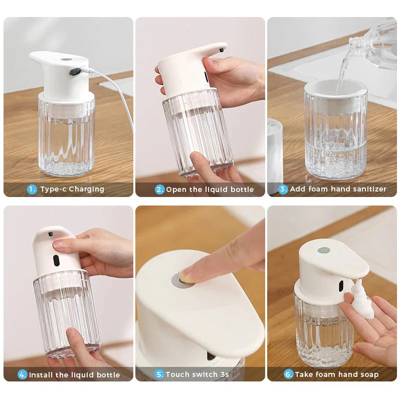 Automatic Soap Dispenser | Touch-Free Sensor Release | Rechargeable and Refillable | HygiaFlow