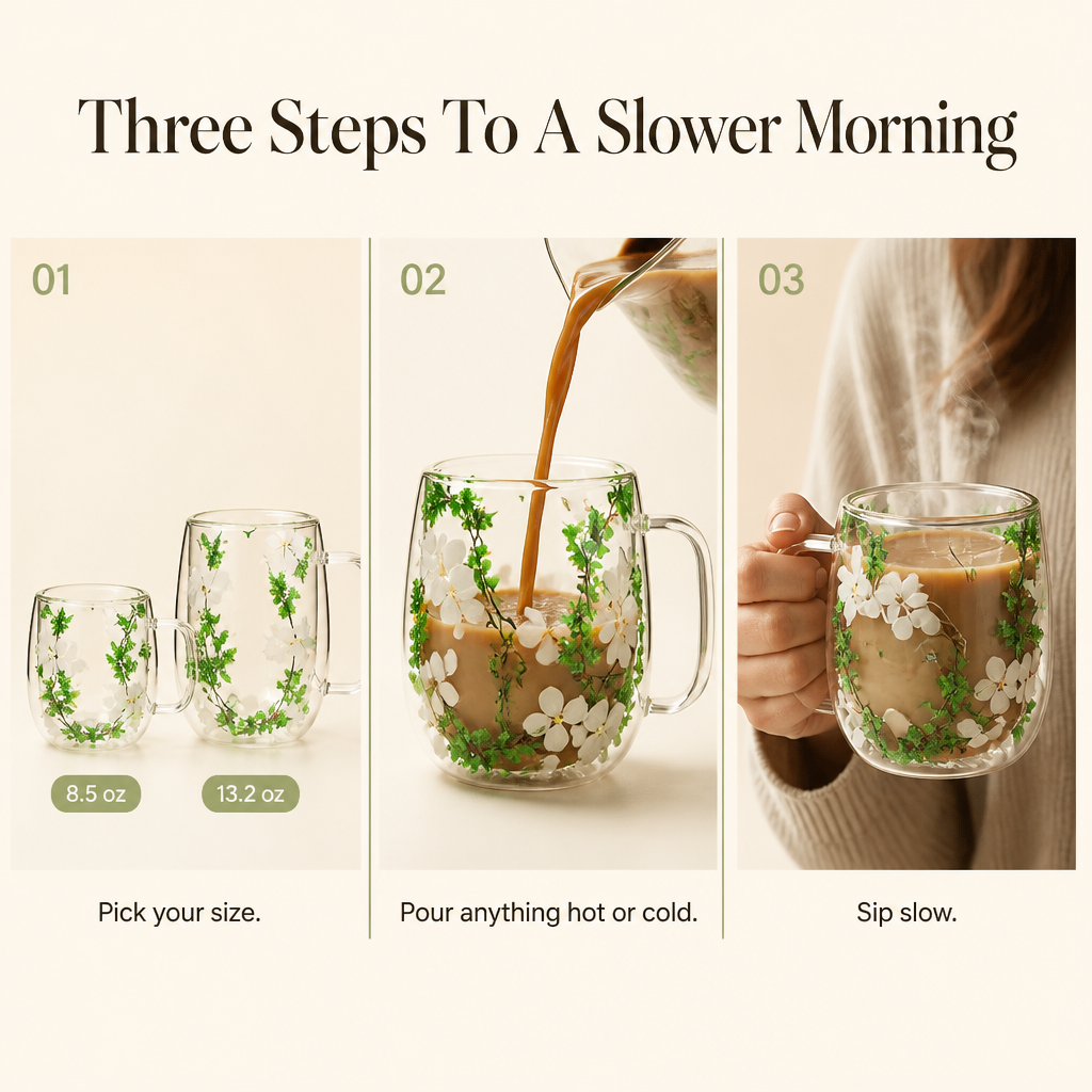 BloomVista™ — Enjoy Coffee Amid Genuine Flowers That Stay Fresh