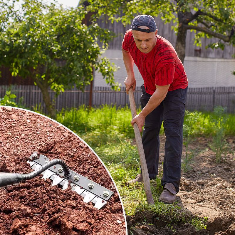 TerraEdge™ Carbon Steel Weed Rake — Effortless Power That Protects and Revives Your Garden