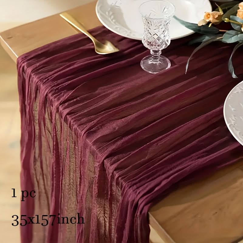 Crinkled Cheese Tablecloth for Stylish Boho and Holiday Decor