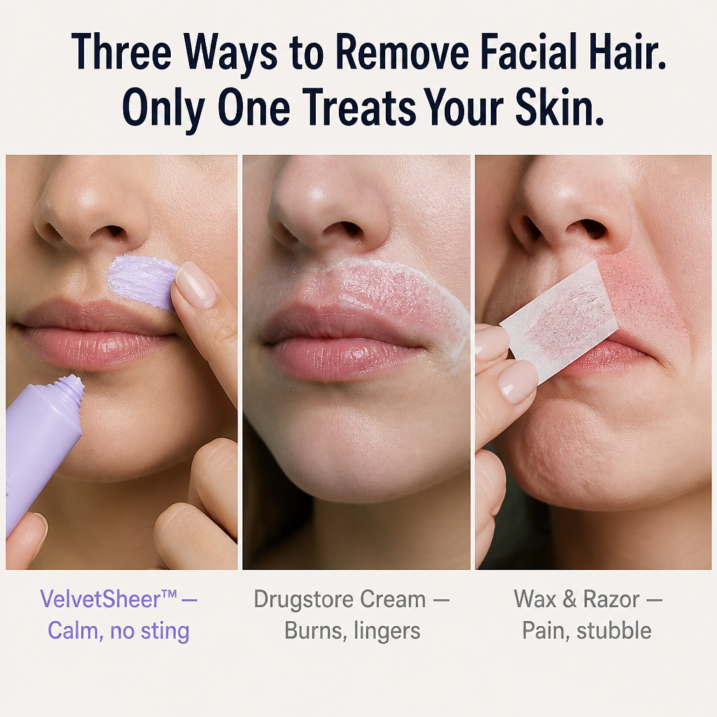 VelvetSheer™ — Remove Peach Fuzz Fast Without Heat or Chemical Odor