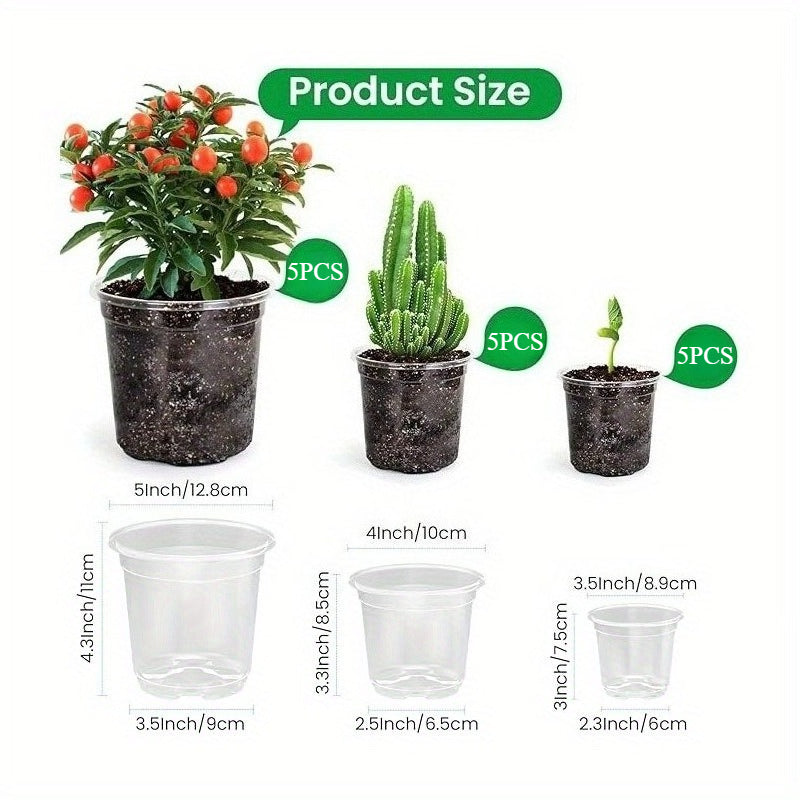 ClearView Seed Pots – 15-Pack for Effortless Seedling Growth