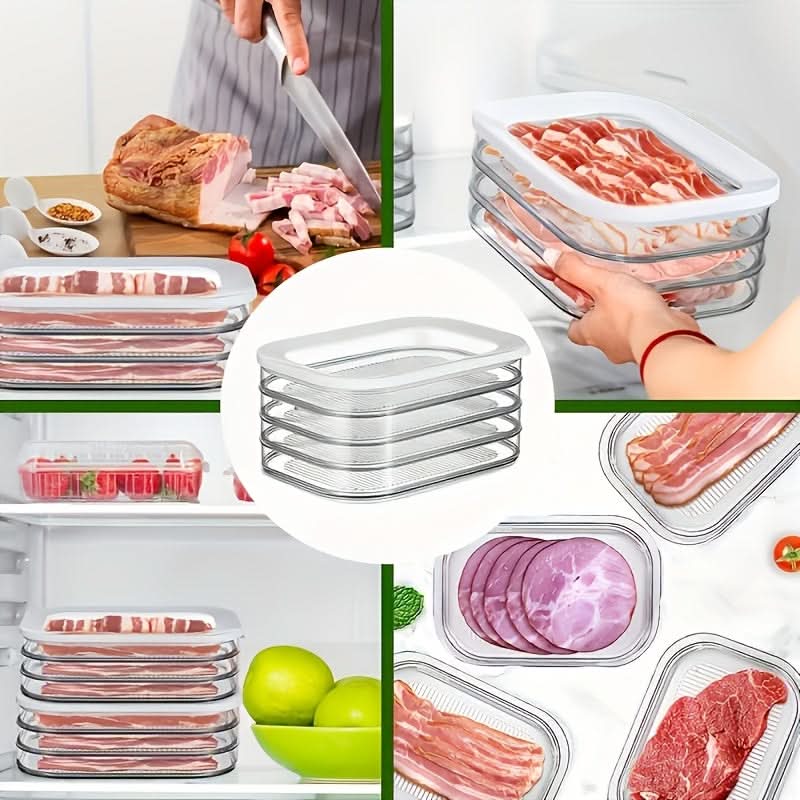 Stackable Food Storage Bins for Organizing Refrigerator and Freezer
