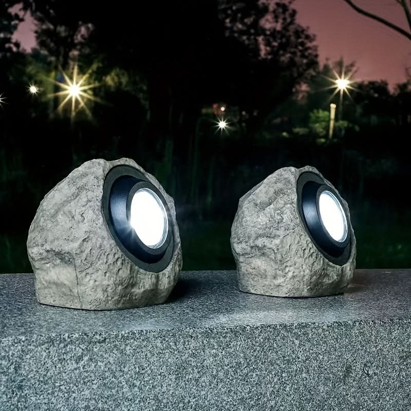Solar-Powered Rock Garden Light for Outdoor Decoration