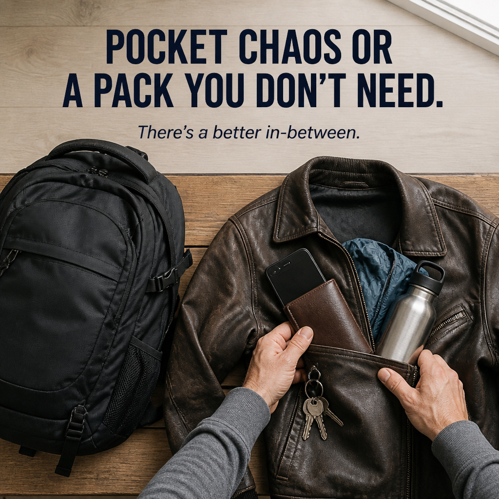 SmartPack™ — Hold Your Phone, Wallet & Water Bottle Minus the Backpack Bulk