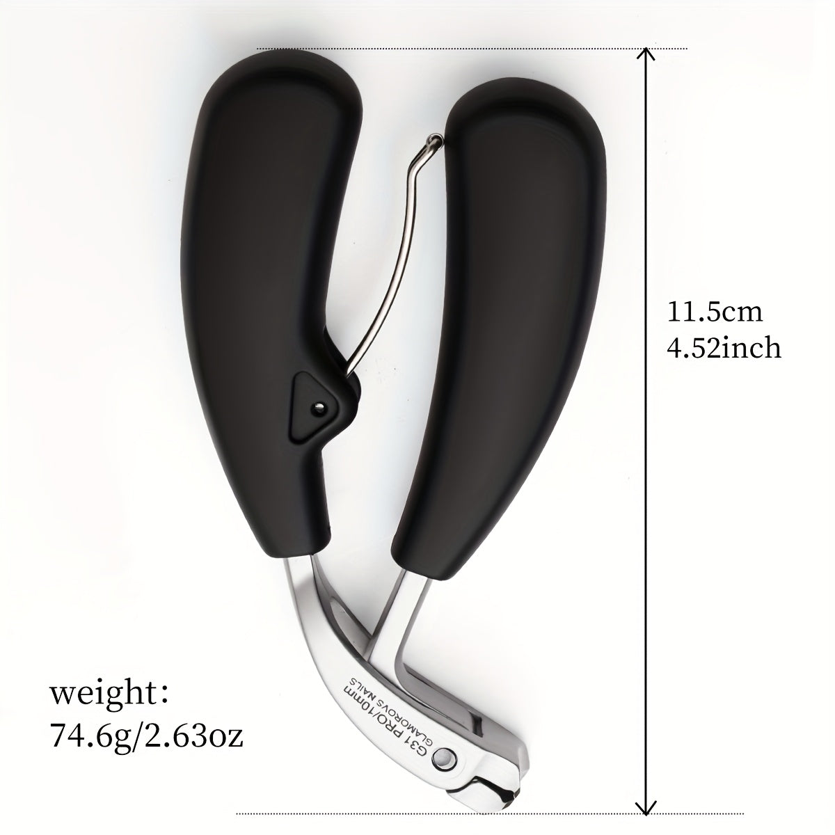 PrecisionPlus - 1pc Ergonomic Long Handle Nail Clippers in Stainless Steel