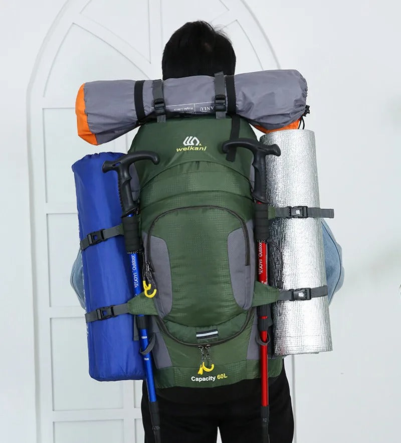 60L Adventure-Ready Waterproof Backpack for Outdoor Enthusiasts