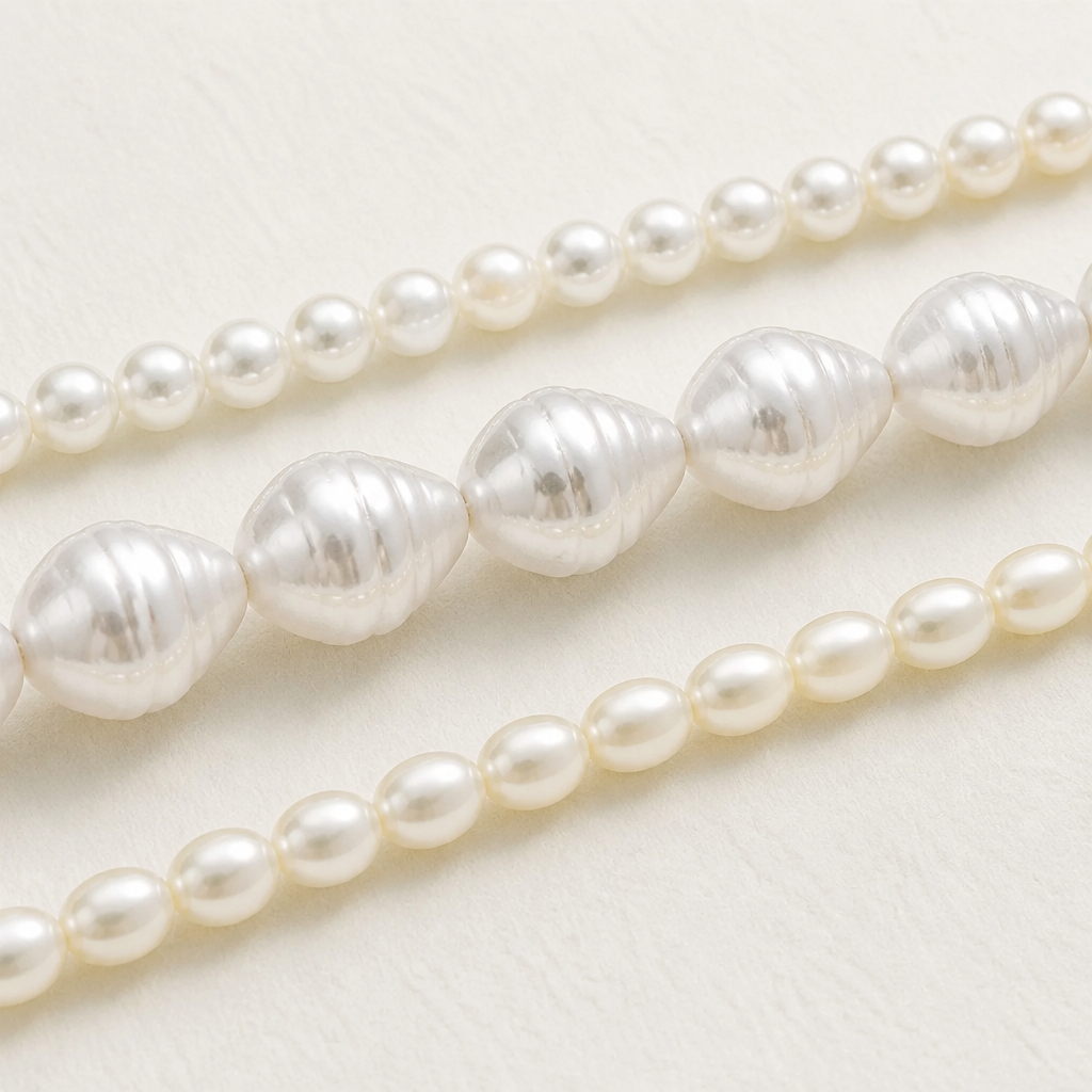 VeraLuxe™ – Triple-Strand Pearl Necklace Set with Gold Toggle Fastenings