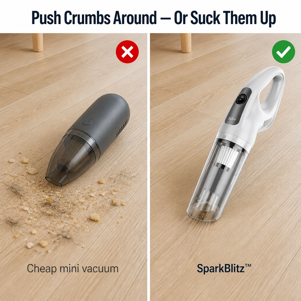 SparkBlitz™ — Lift Crumbs, Pet Hair and Dust From Every Nook Cordlessly