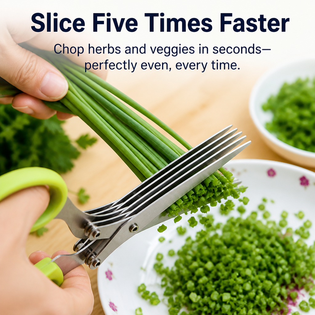 SwiftSlice™ Herb & Veggie Shears — Slice Five Times Faster and Reclaim Joy in Every Meal Prep