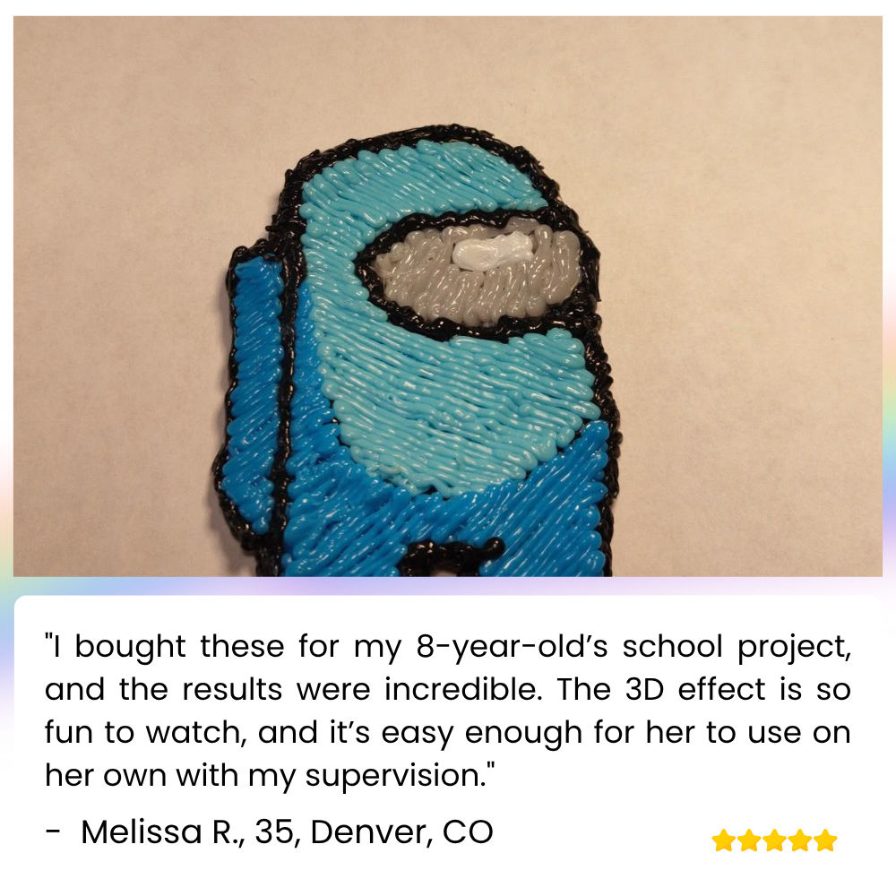 InspiraRise™ 3D Drawing Pens — Bring Your Imagination to Life with Vibrant, Touchable Art That Pops Off the Page