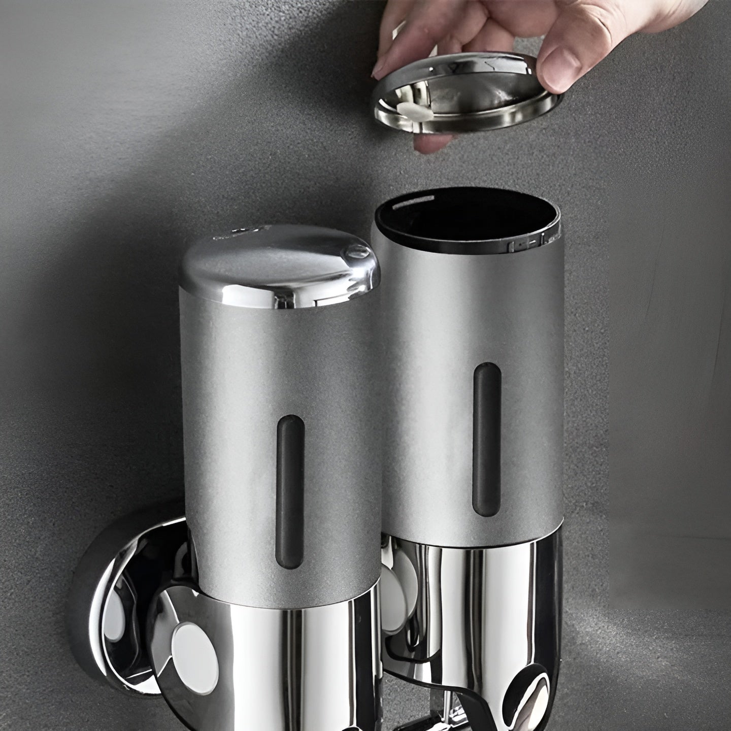 Elegant Wall-Mounted Soap Dispenser for a Chic Bathroom