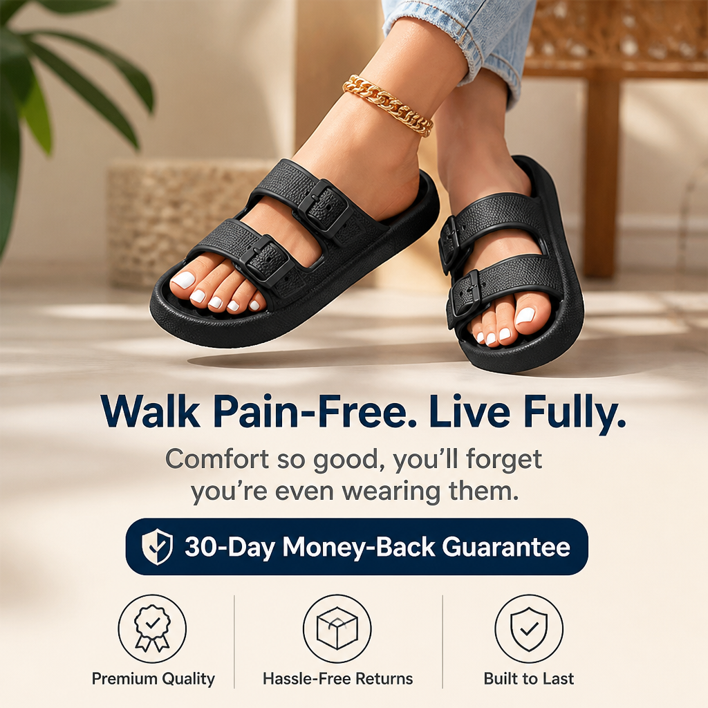 SereniStride™ Sandals — Walk Pain-Free All Day with Cloud-Like Support and Custom Comfort
