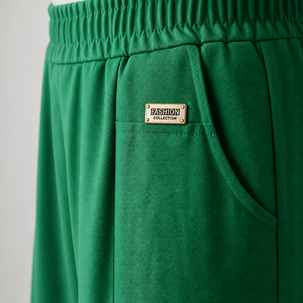 VeloraEase™ – Relaxed Tapered Cotton Pants with Elastic Comfort Waist