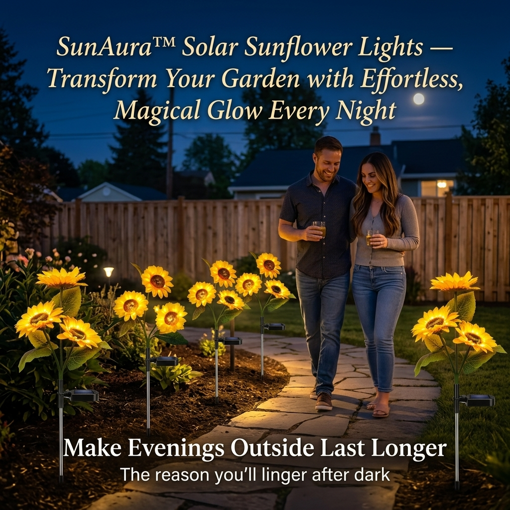 SunAura™ Solar Sunflower Lights — Transform Your Garden with Effortless, Magical Glow Every Night