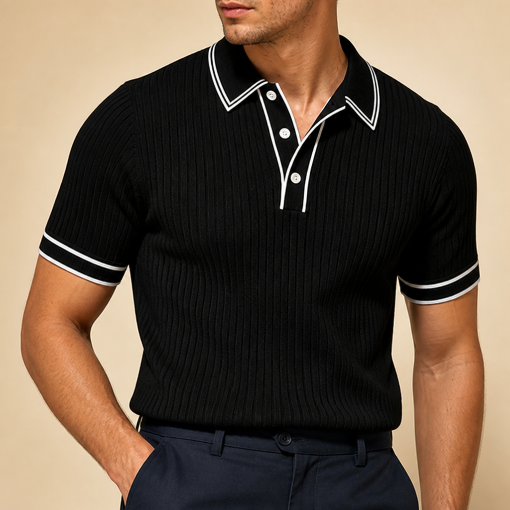 AeroStride™ – Breathable Lightweight Polo Shirt with Contrast Trim