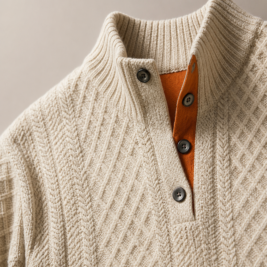 StriTex™ Jacquard Collar Sweater — Command Attention with Timeless Comfort and Rugged Style