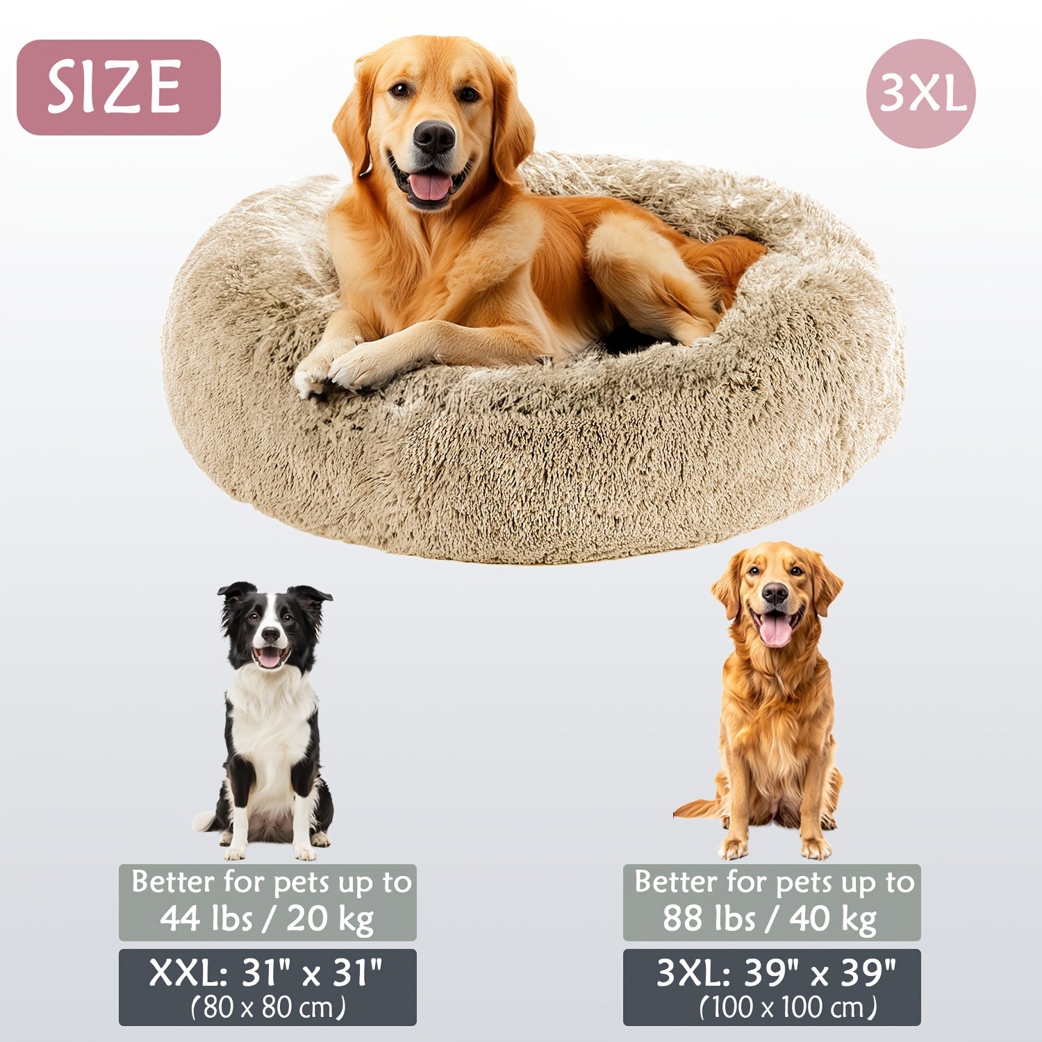 CozyNest - Plush Donut Pet Bed for Dogs and Cats of All Sizes