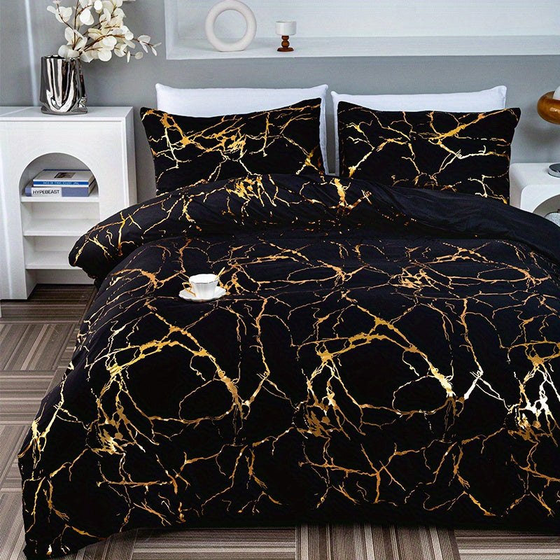LuxeGleam – Elegant Golden Foil Bedding Collection