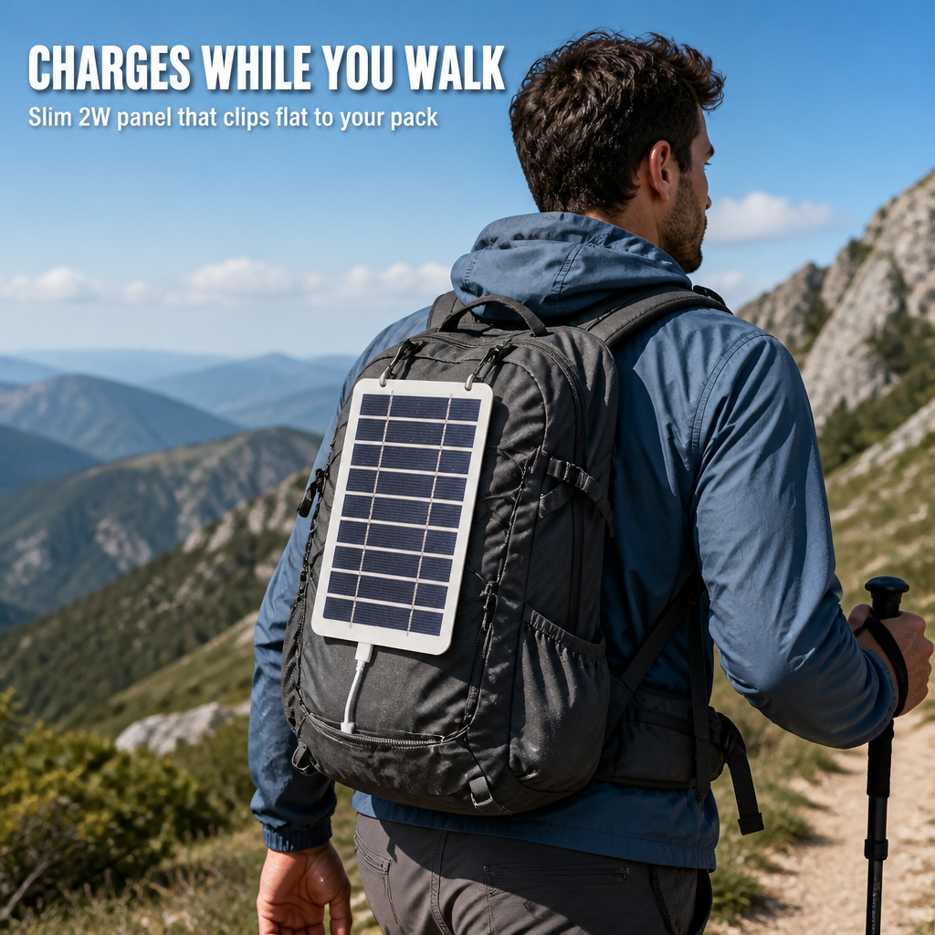 SolaraFlex™ — Attach to Your Pack, Recharge Power Banks on the Go While Hiking