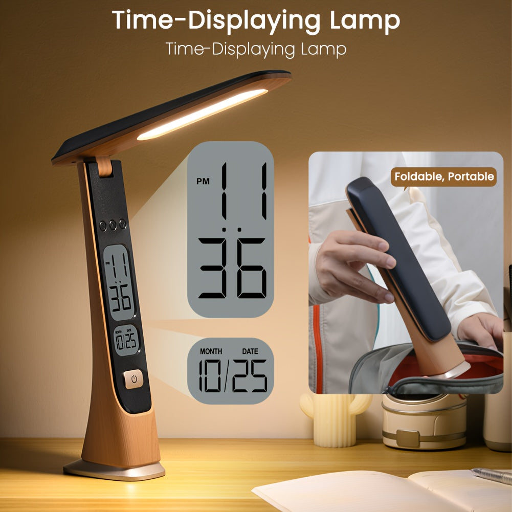 LUMIFOLD – Compact LED Desk Lamp with Time Display