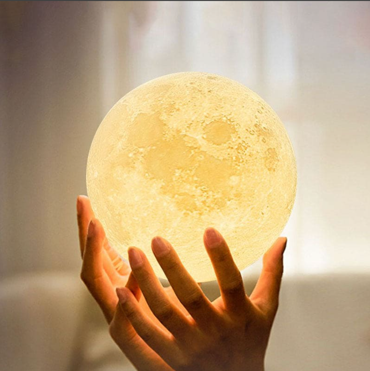 Wireless LED Rechargeable Table Lamp Magical Moon Lamp - Nightstand | Living Room Lamp