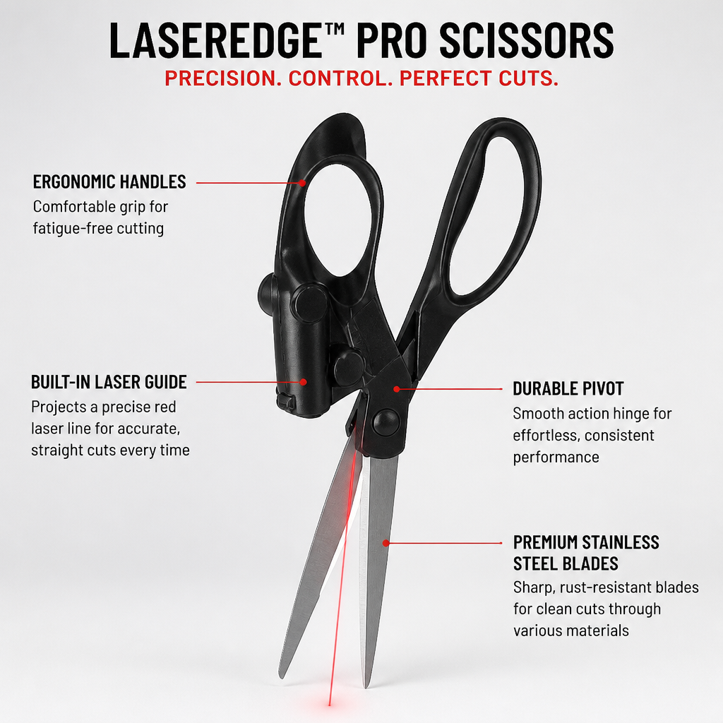 LaserEdge™ Pro Scissors — Cut Perfectly Every Time with Effortless Confidence