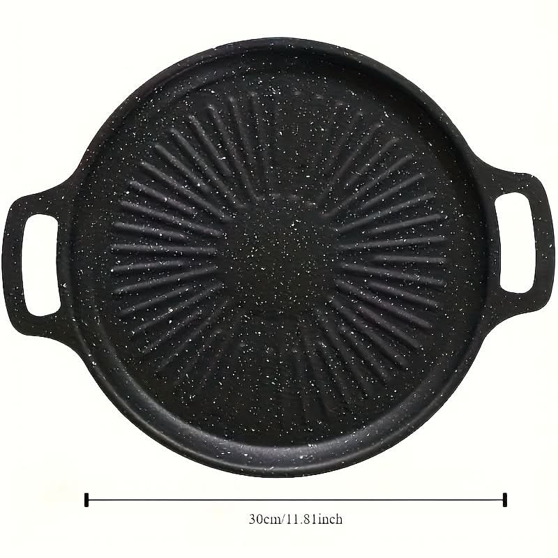 Portable Cast Iron Grilling Pan with Rustic Style for Outdoor Use
