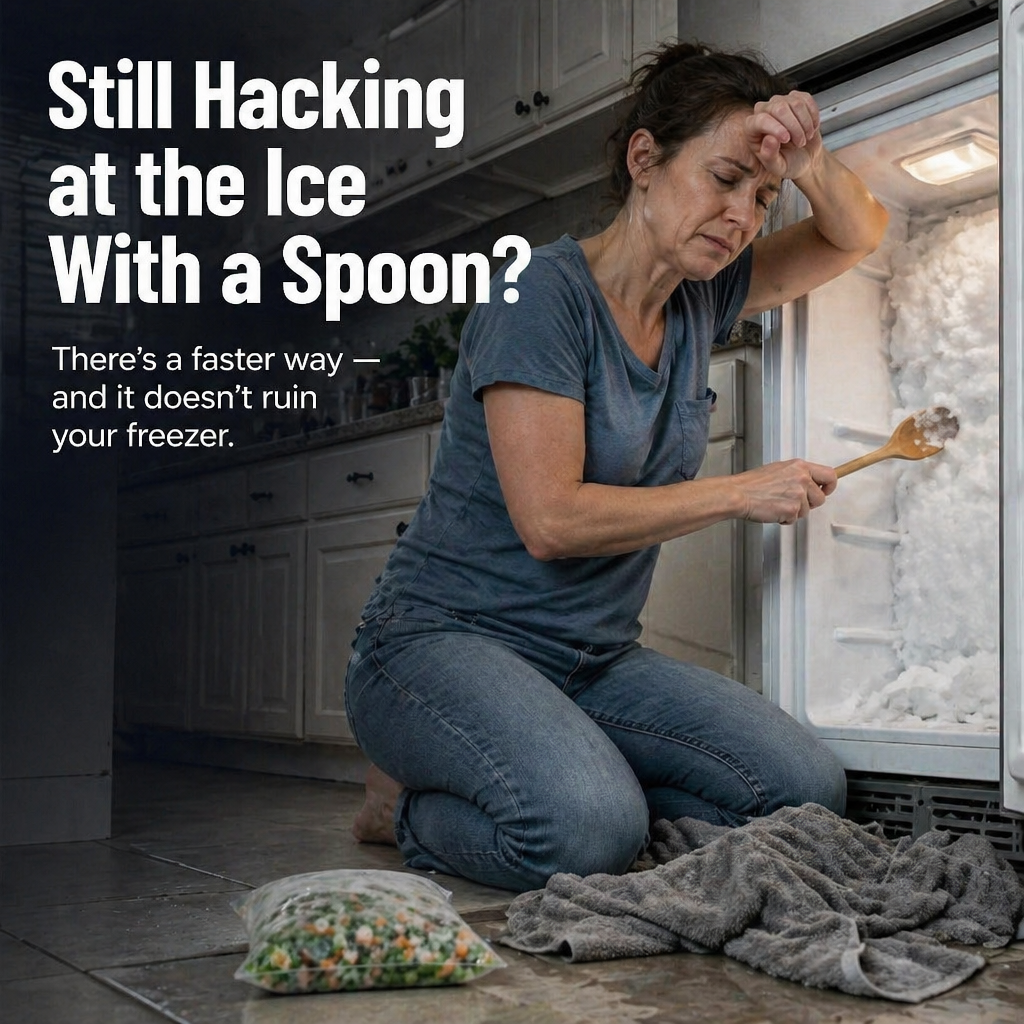 FreezeEase™ — Dissolve Stubborn Freezer Ice Fast Without Scraping or Scratching