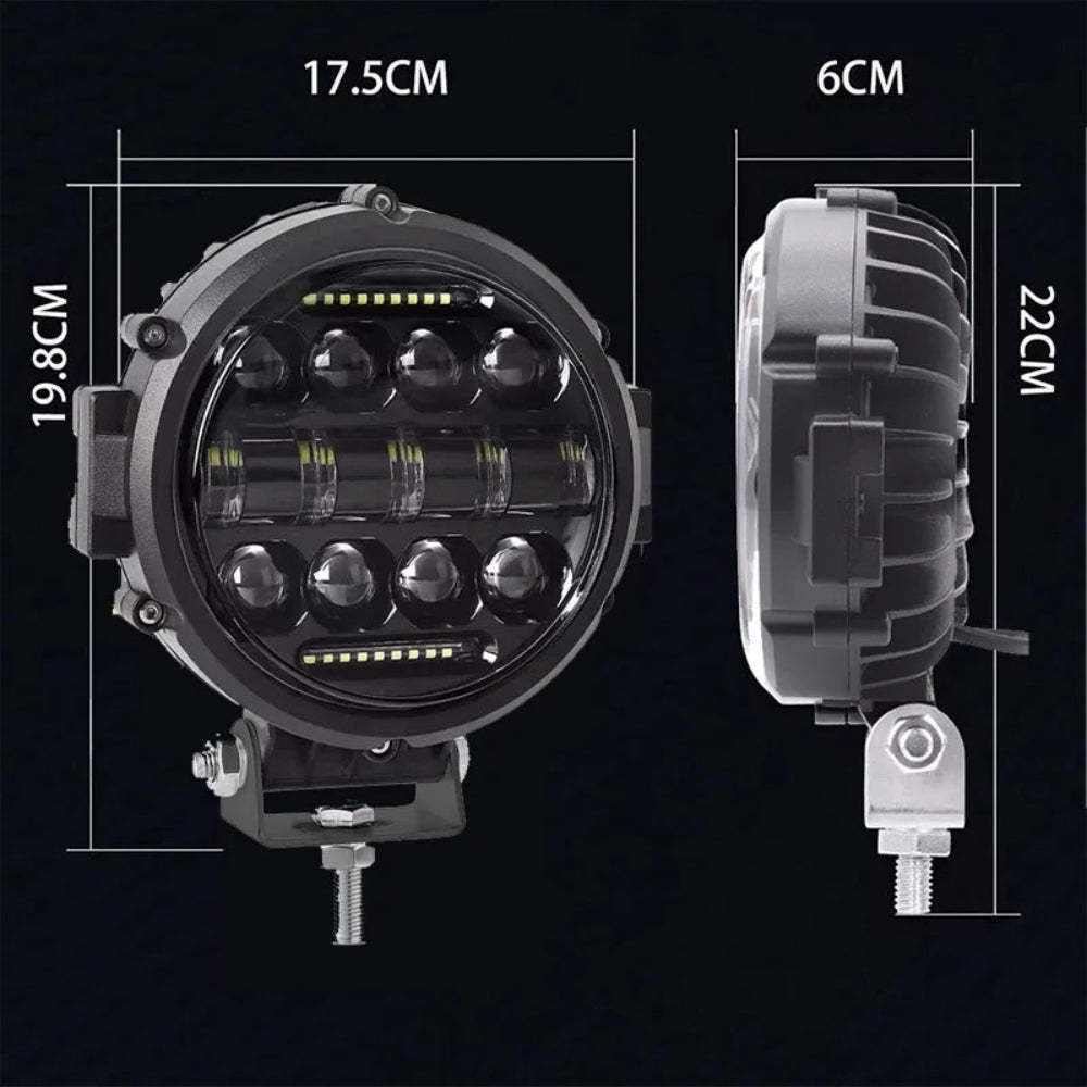7-Inch Ultra Bright Long-Range LED Spotlight for Vehicles