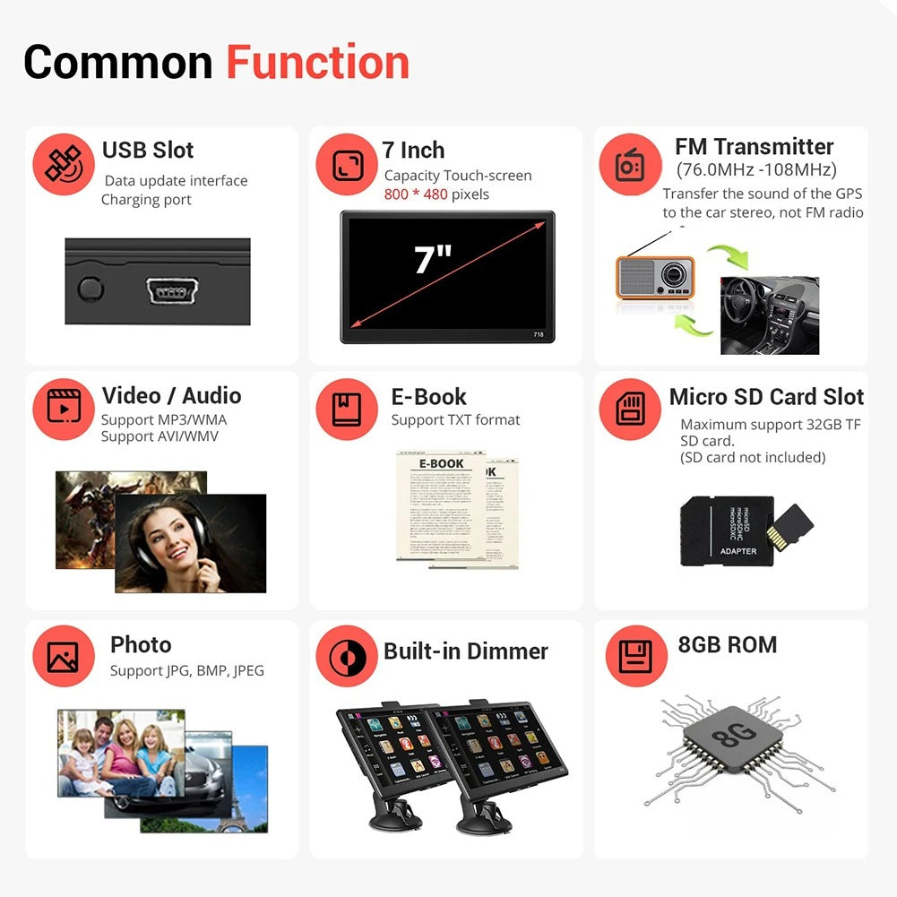 7-Inch Versatile GPS Navigator for All Vehicle Types