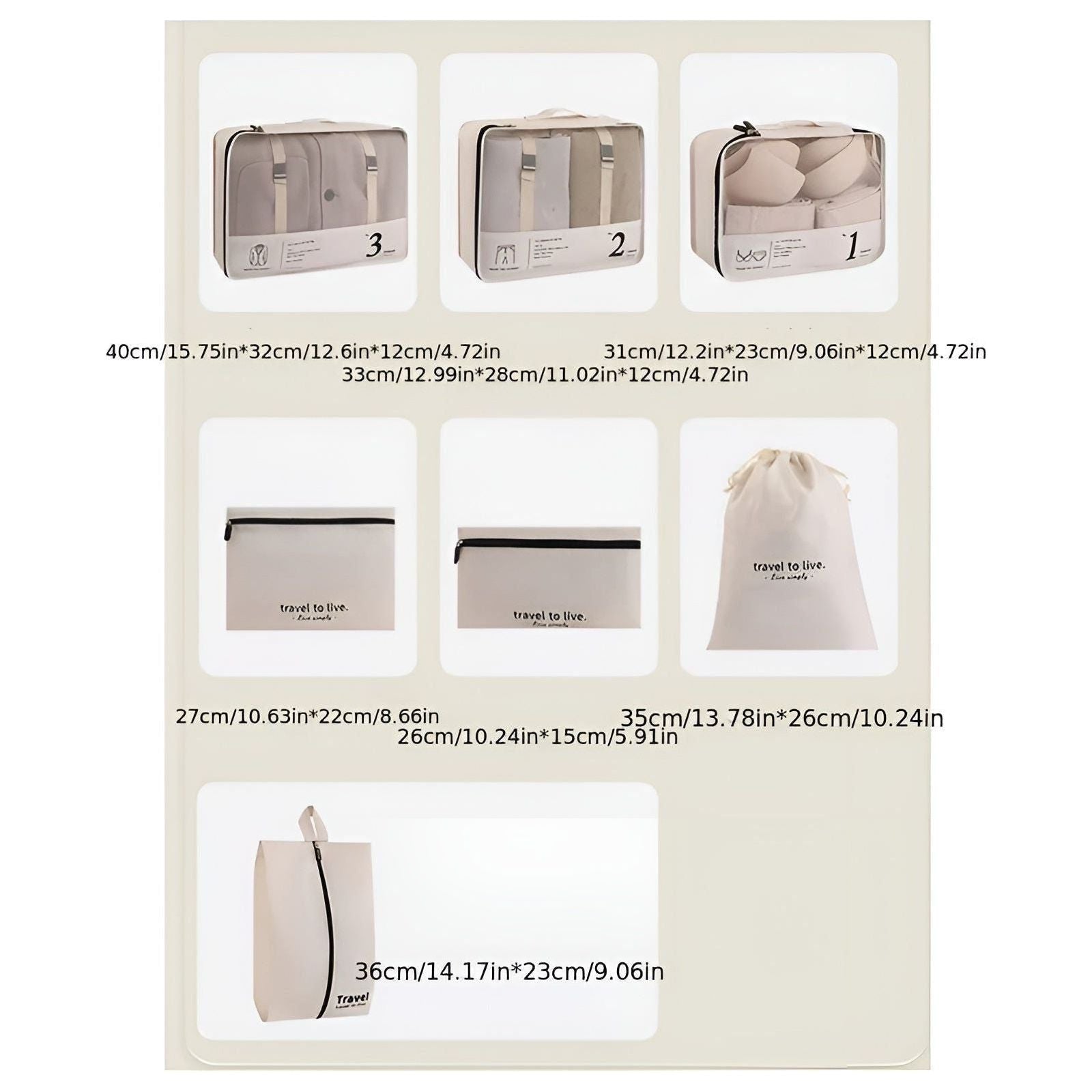 Ultimate 7-Piece Packing Organizer Set for Stress-Free Travel