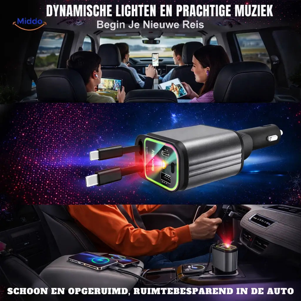 VoltAura™ — Power Up Four Devices Quickly & Illuminate Your Night Journey Sky