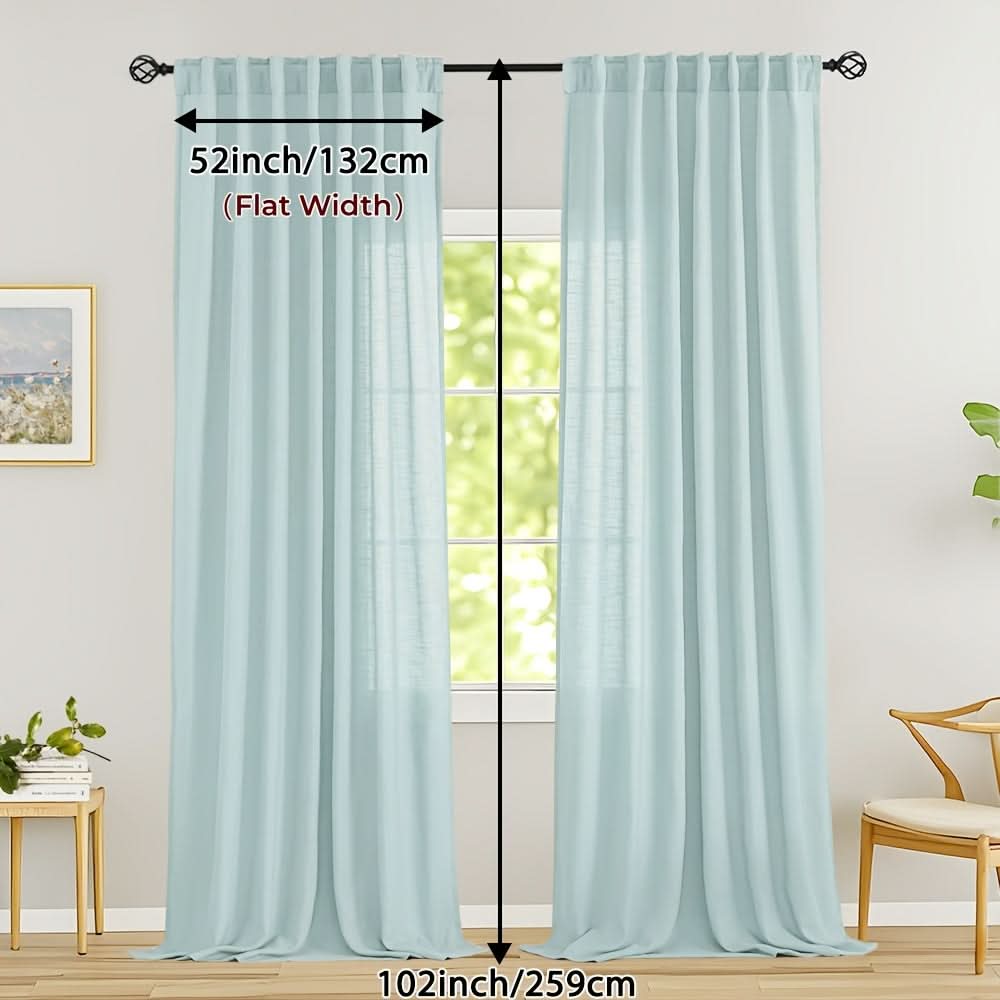 Flax Linen Sheer Curtains for Soft Light Filtering and Privacy